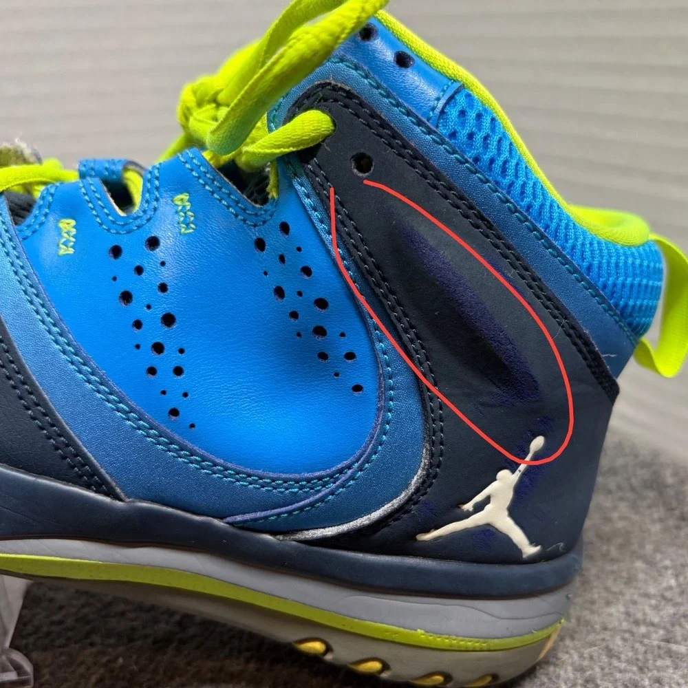 Jordan SC-1 GS Gamma Blue Volt Basketball Shoes 602672-425 Mens 7Y Women 8.5 - Picture 9 of 11